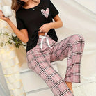 Stylish Simple Women's Summer Breathable Comfort Pajamas Women's Digital Alphabet Butterfly Print Short Sleeve Set Sleepwear -