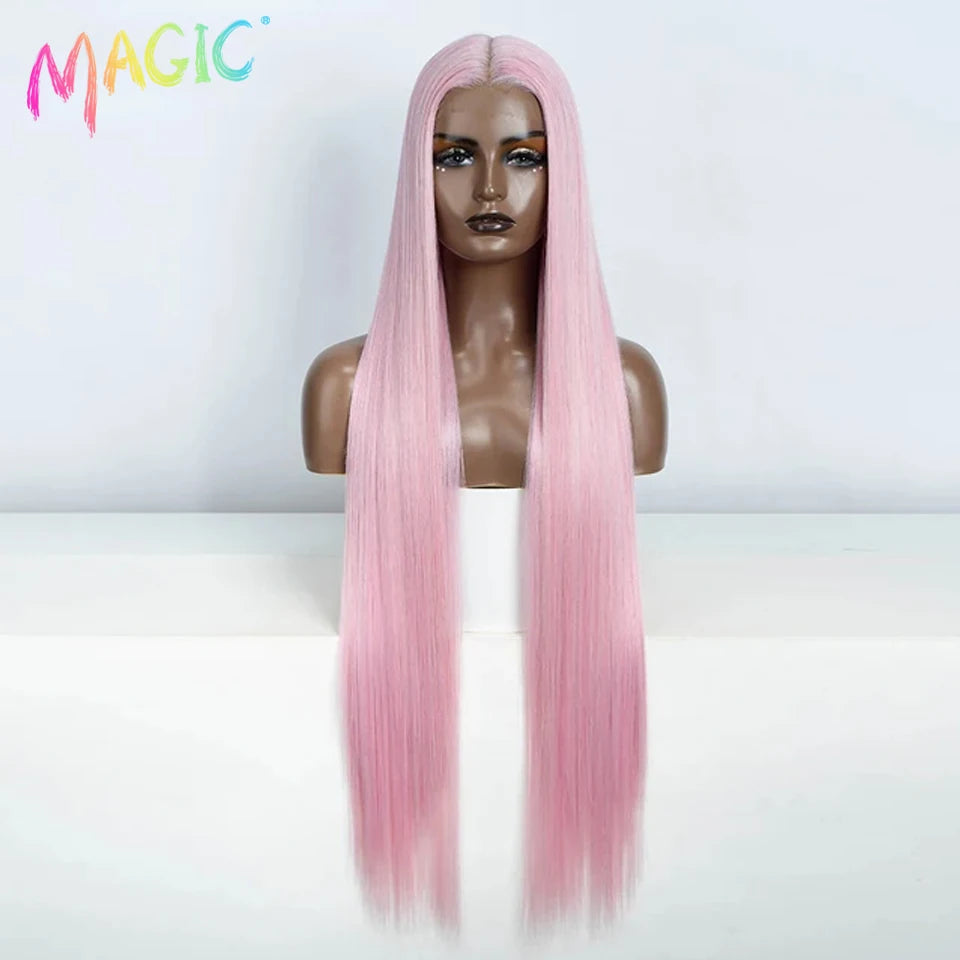 Achieve a magical transformation with this 38-inch ombre blonde lace front wig. Ideal for cosplay, events, or everyday wear, this wig offers a cute and stylish look that is sure to turn heads. -