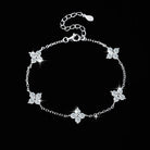 Sterling Silver Crystal Flower Bracelet -