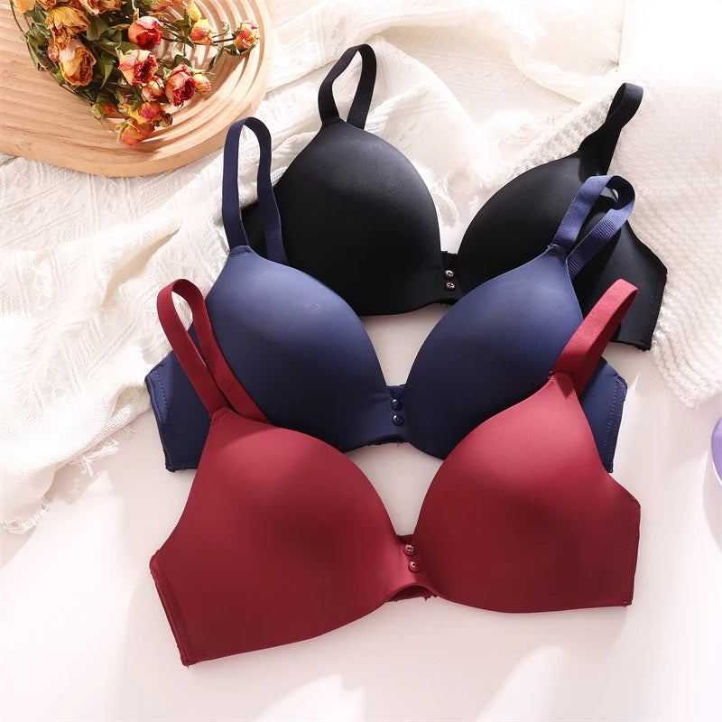 FINETOO Sexy Wire Free Push Up Underwear For Women Seamless Deep V Cup Bras Adjustable Comfort Bralette Female Backless Lingerie -
