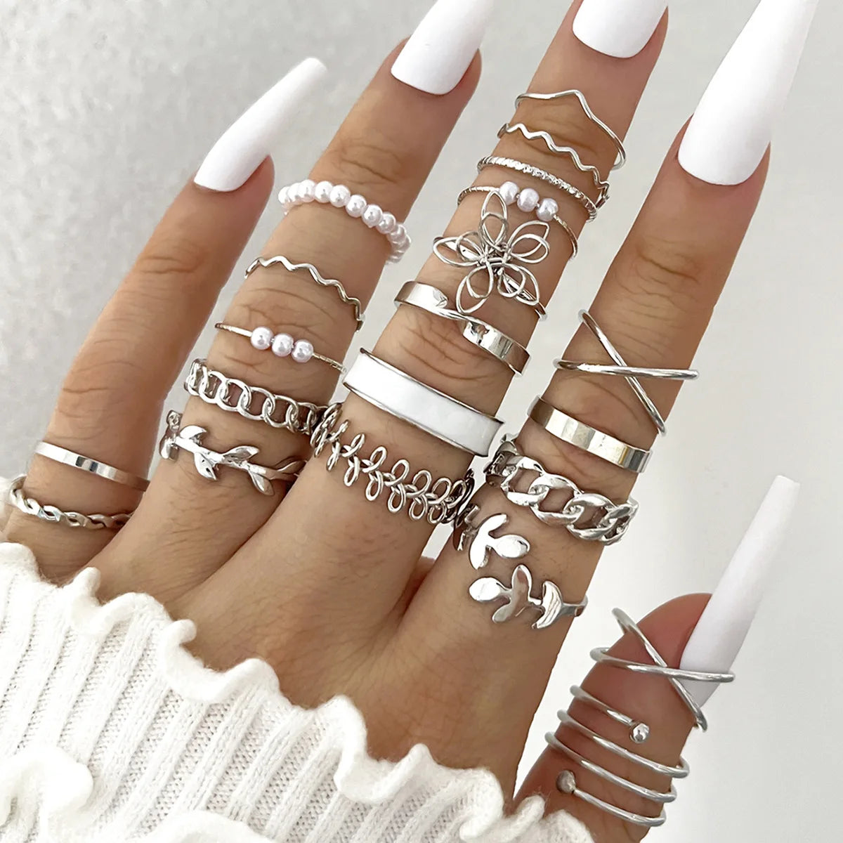 Wave Joint Rings Set (Women) -