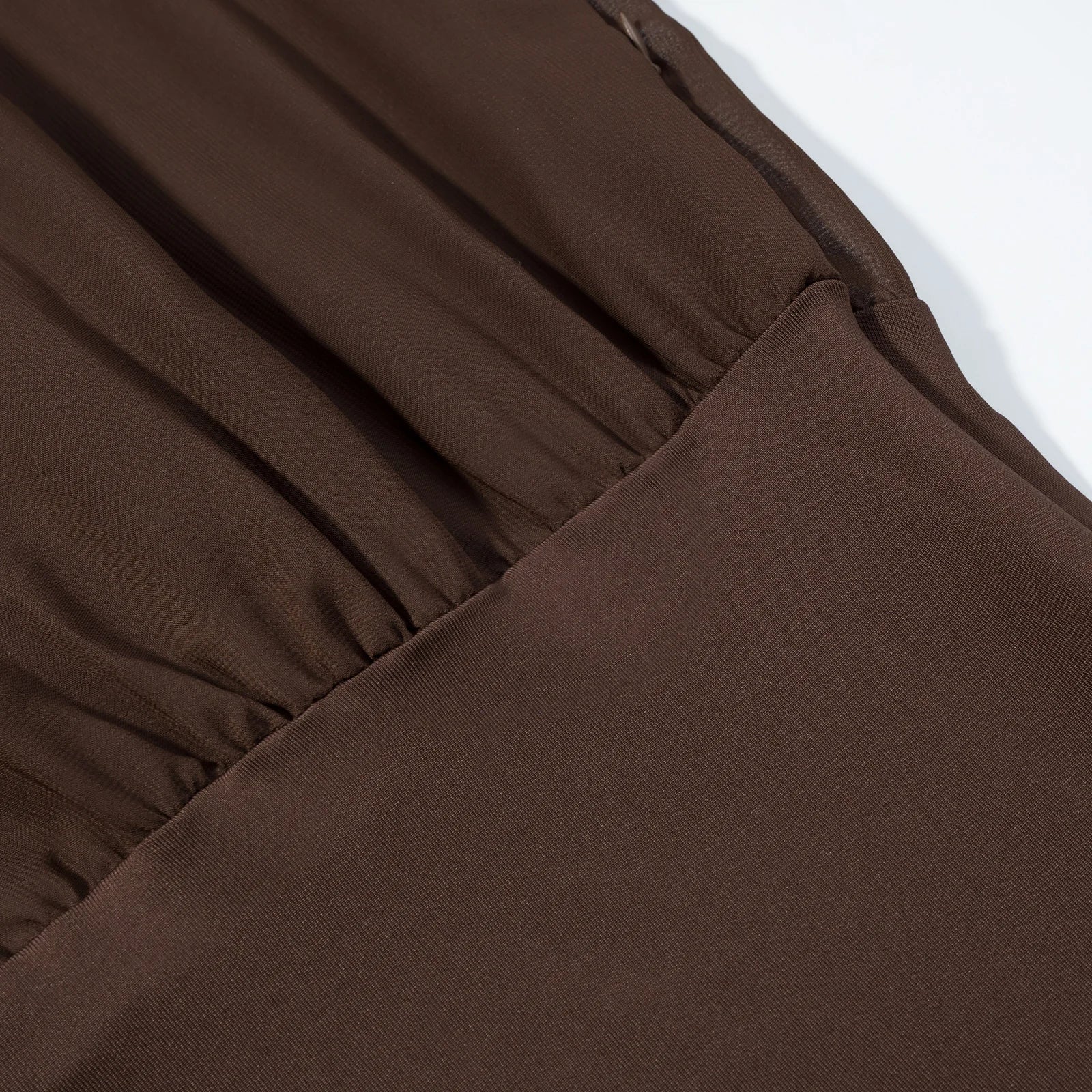 Brown Dress for Women Backless Slim Fit Long Sleeve -