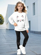 Casual 2-Piece Set Sweatshirt + Tight Leggings Set -