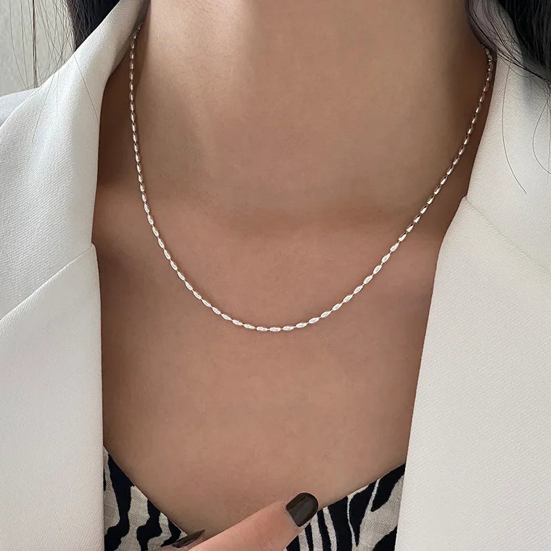 Sterling Silver Necklace Shiny -