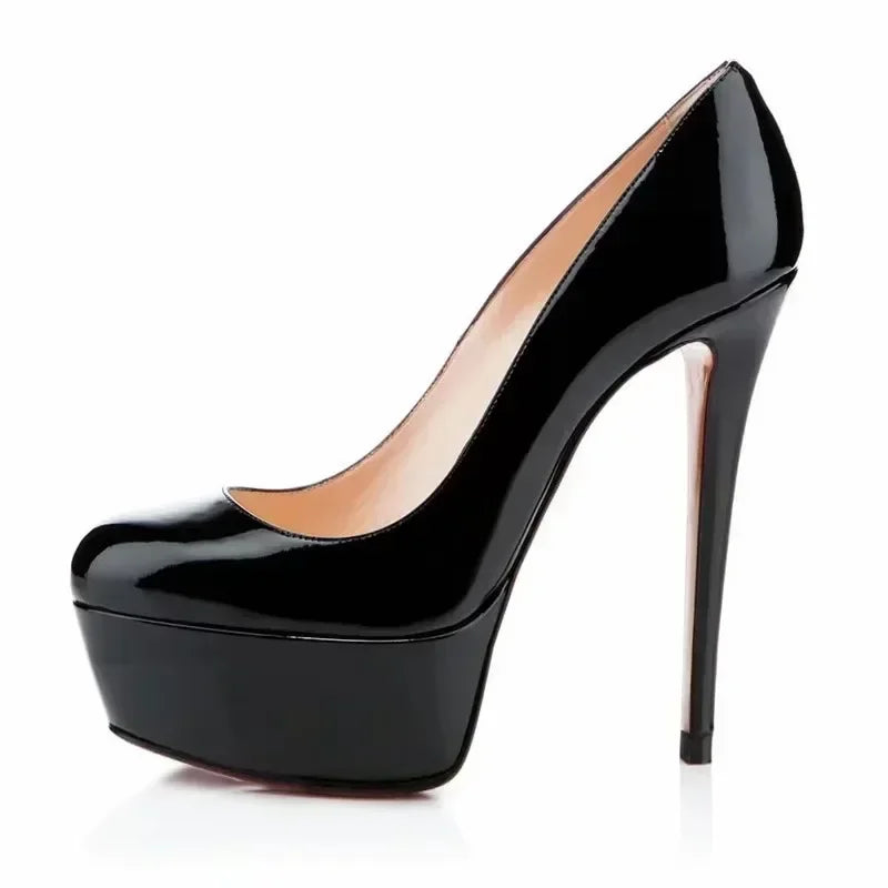 Women Pumps Stiletto Sexy Platform Round Toes 14cm Extremely Stripper Pole Dance High Heels Party Dress Wedding Shoes Large Size -
