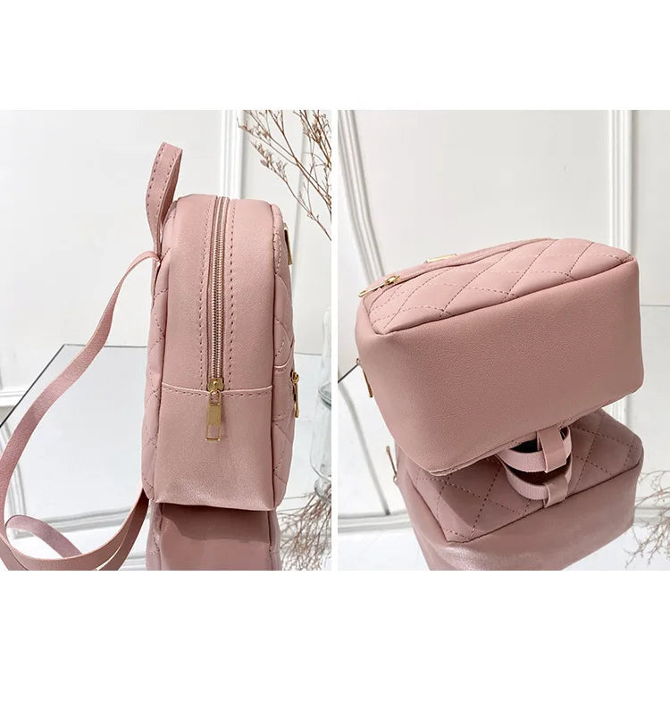 Carry your essentials in style with this fashionable women's bag. Featuring double pockets and embroidered details, this small book bag is perfect for adding a trendy touch to your outfit. -