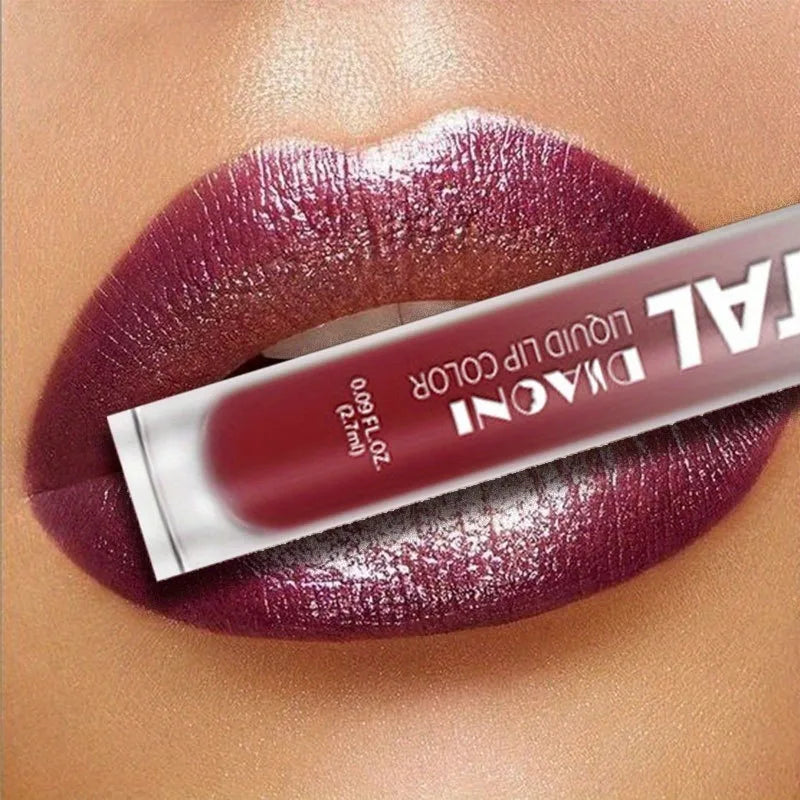 Glitter Metallic Liquid Lipstick Shimmer Easy To Color Non-stick Cup Lip Gloss Waterproof Shiny Lip Glaze Long Lasting Makeup -