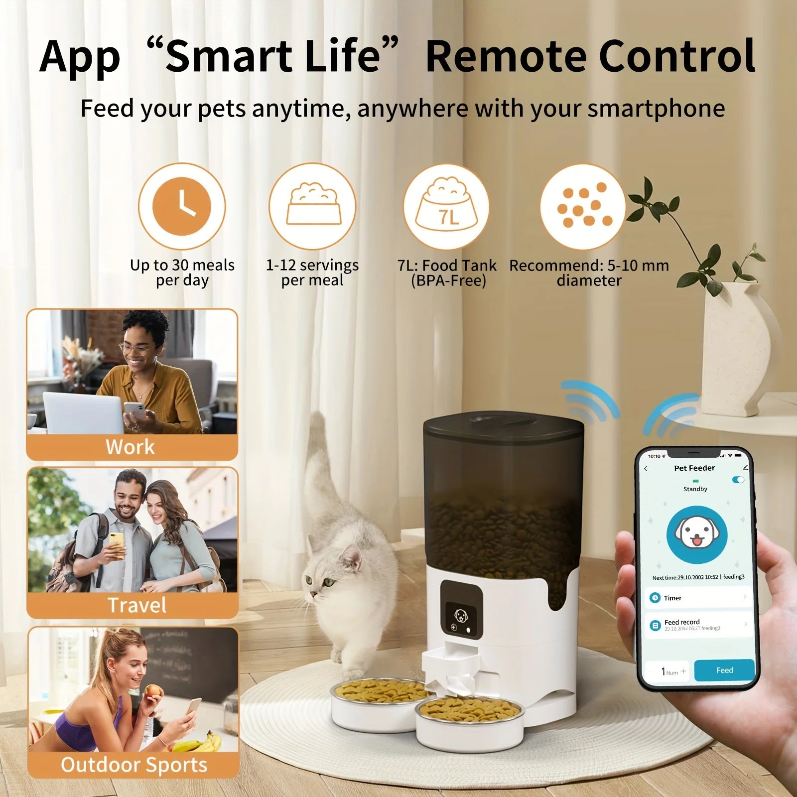 Smart automatic feeder for cats & dogs. -
