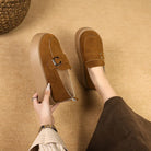 Elevate your style with these platform sole loafers for women. -