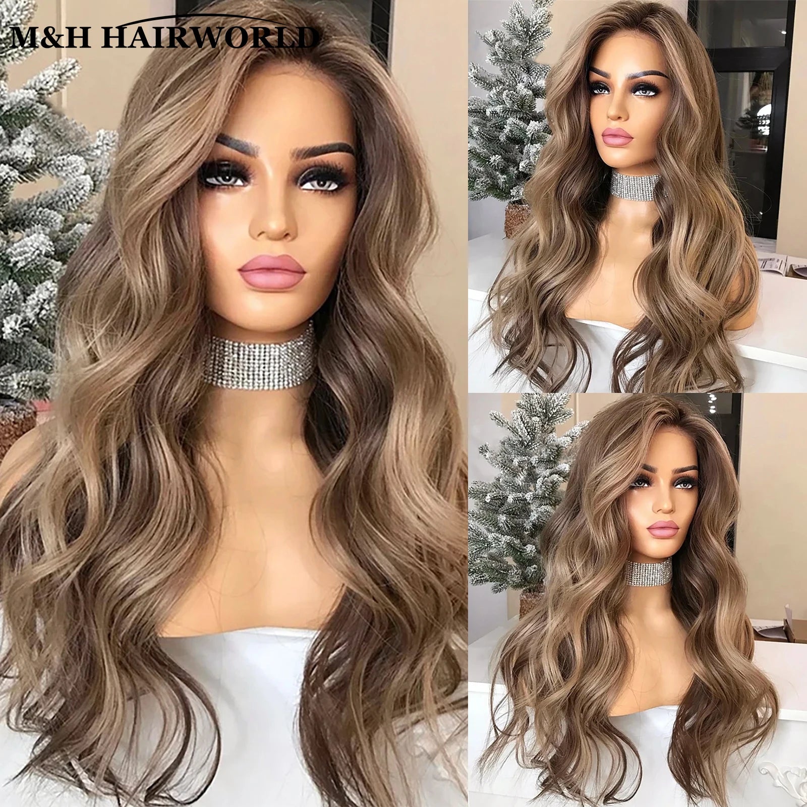 Turn heads with this stunning 30-inch lace frontal wig—natural body wave texture highlighted with beautiful ombre coloring for a flawless look! -