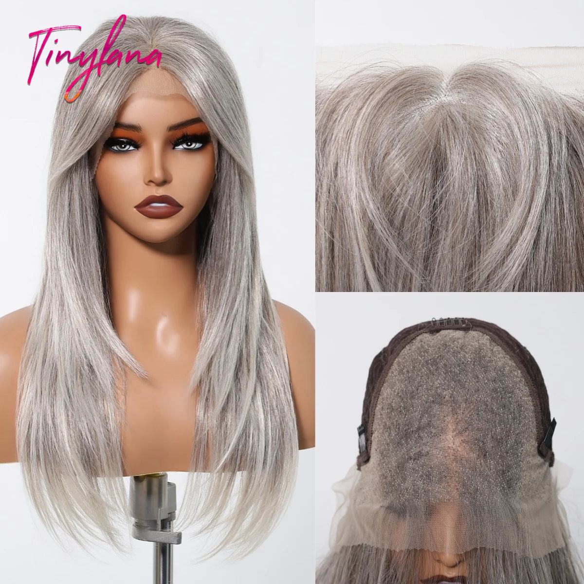 Glow with confidence wearing this ombre blonde platinum 13x6 lace frontal wig—long, straight, heat-resistant, and designed for a natural hairline, perfect for daily wear! -