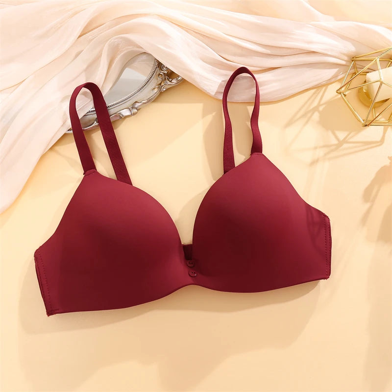 FINETOO Sexy Wire Free Push Up Underwear For Women Seamless Deep V Cup Bras Adjustable Comfort Bralette Female Backless Lingerie -
