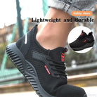 Braided safety shoes for men with steel toe protection, bump-proof, breathable, comfortable, lightweight, durable and safe. -