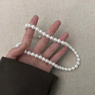 Vintage White Pearl Chain Choker Necklace -