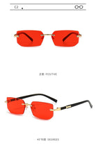 Rimless Sunglasses Rectangle Fashion Popular Women Men Shades Small Square Sun Glasses For Female Male Summer Traveling Oculos -