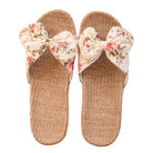 Ladies' Bohemian Style Bow Flower Linen Slippers Sandals Beach Shoes Home Shoes Beach Slippers Indoor Non Slip Shoes 2024 -