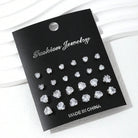12 Pairs Of Luxurious, Simple, Shiny, And Caring Zirconia Decorative Earrings -