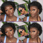 Achieve a natural look with this lace frontal short kinky curly bob wig. Made from Brazilian water wave hair, this trendy hairstyle is perfect for a stylish and fashionable appearance. -