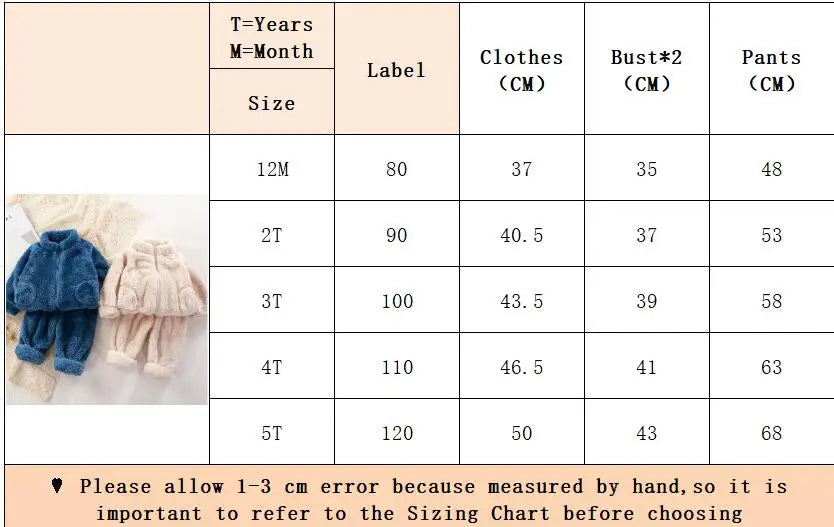 Children's Clothing Sets Flannel Loungewear Girls Clothes Set 1 To 5 Years Boys Clothes Kids Boutique Clothes -