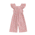 Toddler Kids Clothes Girls Summer Overalls Cotton Floral Print Backless Bowknot Rompers Jumpsuits Baby Clothing -