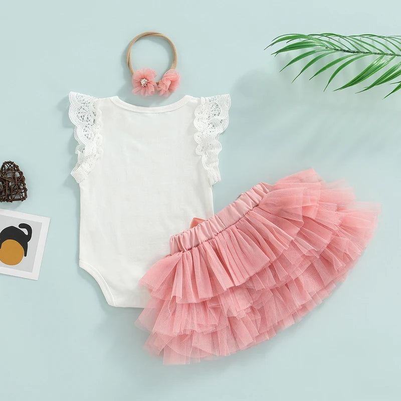 Dress your little princess in style with this 3-piece casual outfit set—comfortable and adorable for everyday wear! -