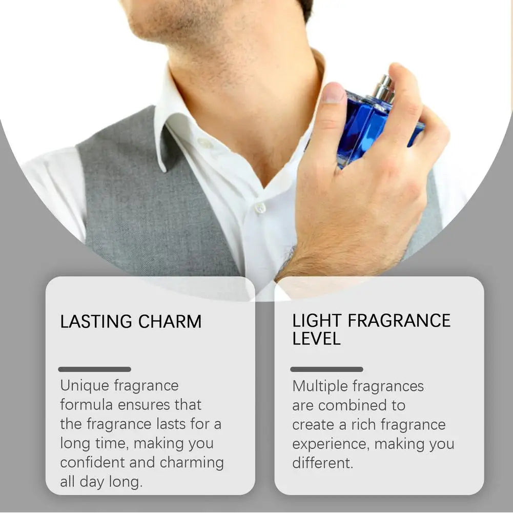 Men's Perfume Charming Whiskey Pheromone Natural Charm Attract Women Long-lasting Refreshing Elegant Fragrance Ideal Gift Dating -