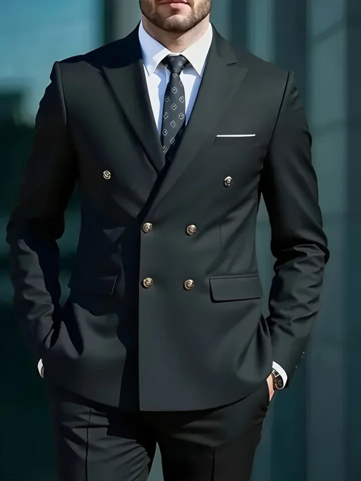 Fashion New Men's Double Breasted Slim Fit Suit -