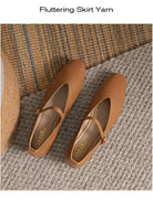 Woman Spring Casual Square Toe Low Soft Soled Shoes Lolita Ballerina Red Flats Female Elegant French Retro Buckle Mary Janes -