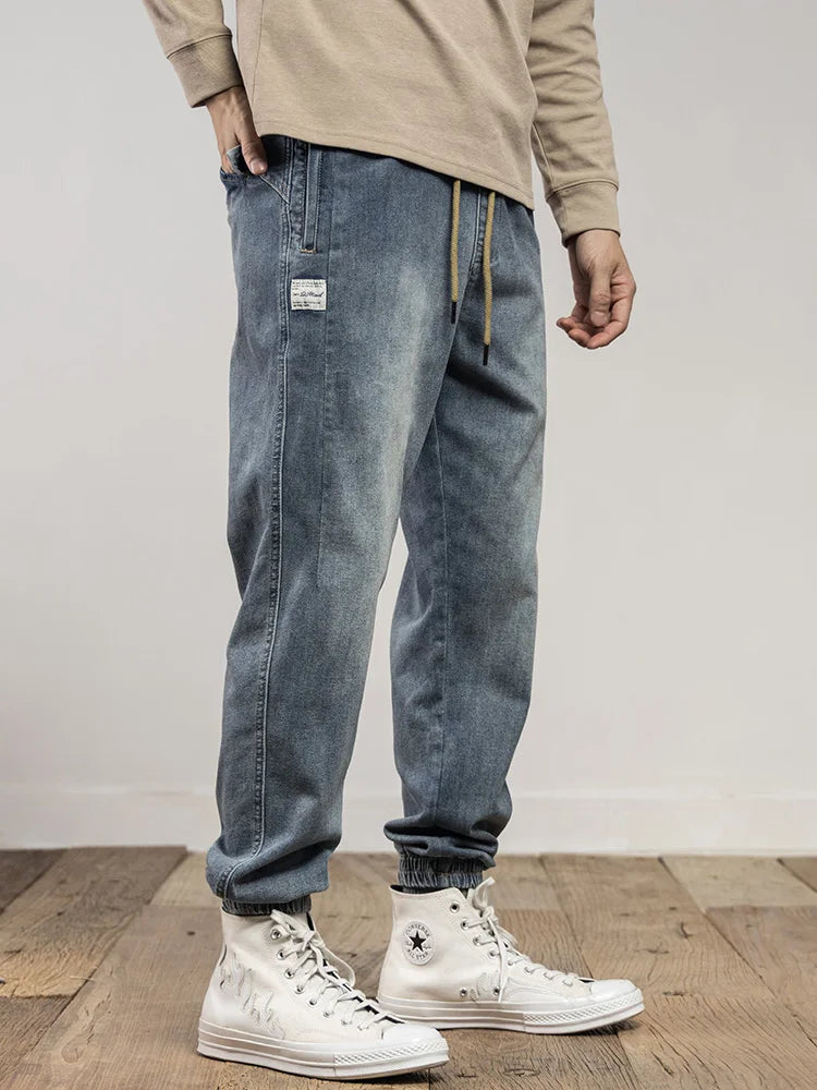 Classic Washed Blue Denim Jeans for Men -