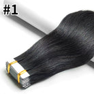 Tape In Human Hair Extensions Natural Straight Hair Extensions 1B Black Brown Blonde 100% Remy Skin Weft Adhesive Glue On -