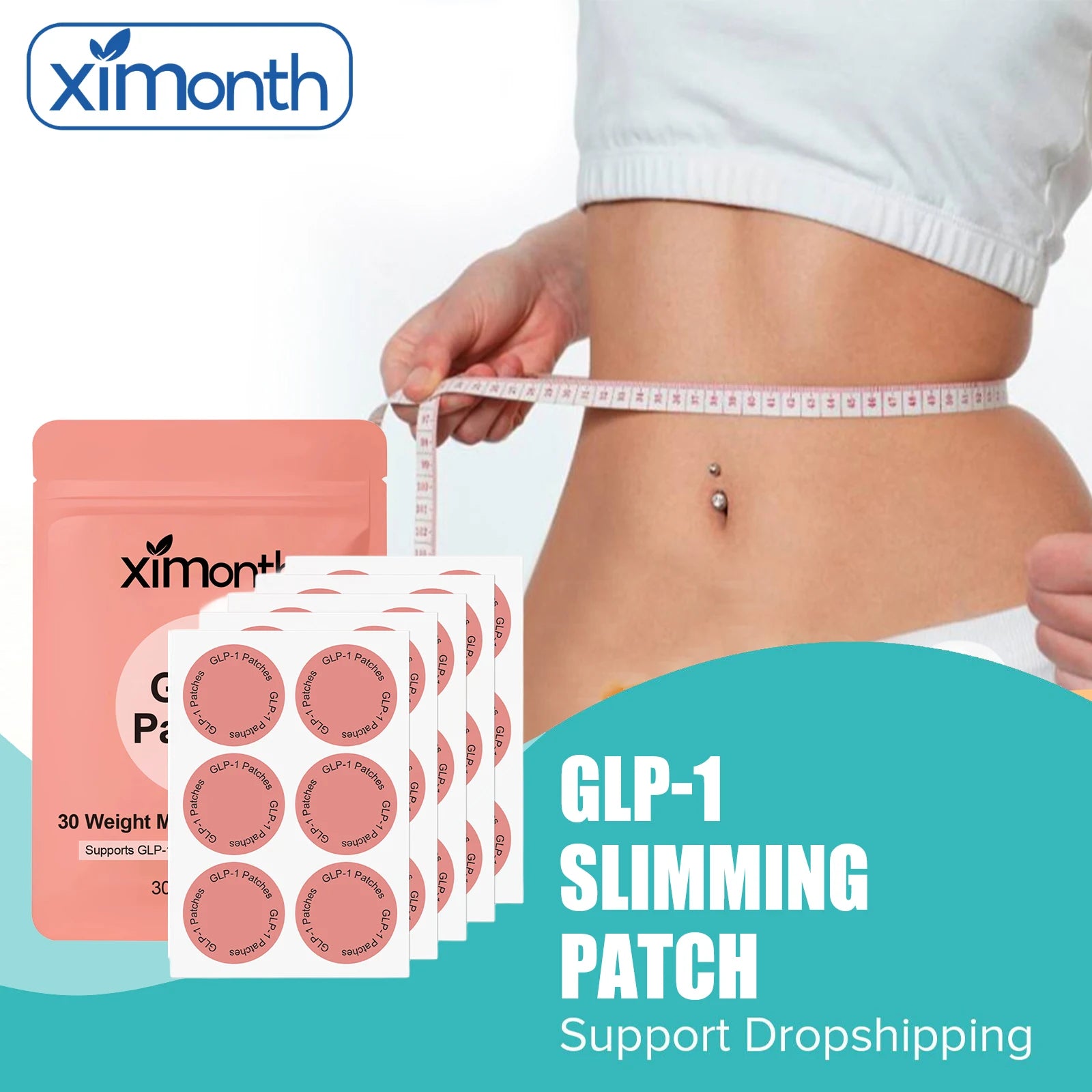 GLP-1 Patches For Body Shaping Fat Burning Anti Cellulite Improve Stomach Control Appetite Increase Metabolism Weight Loss Patch -