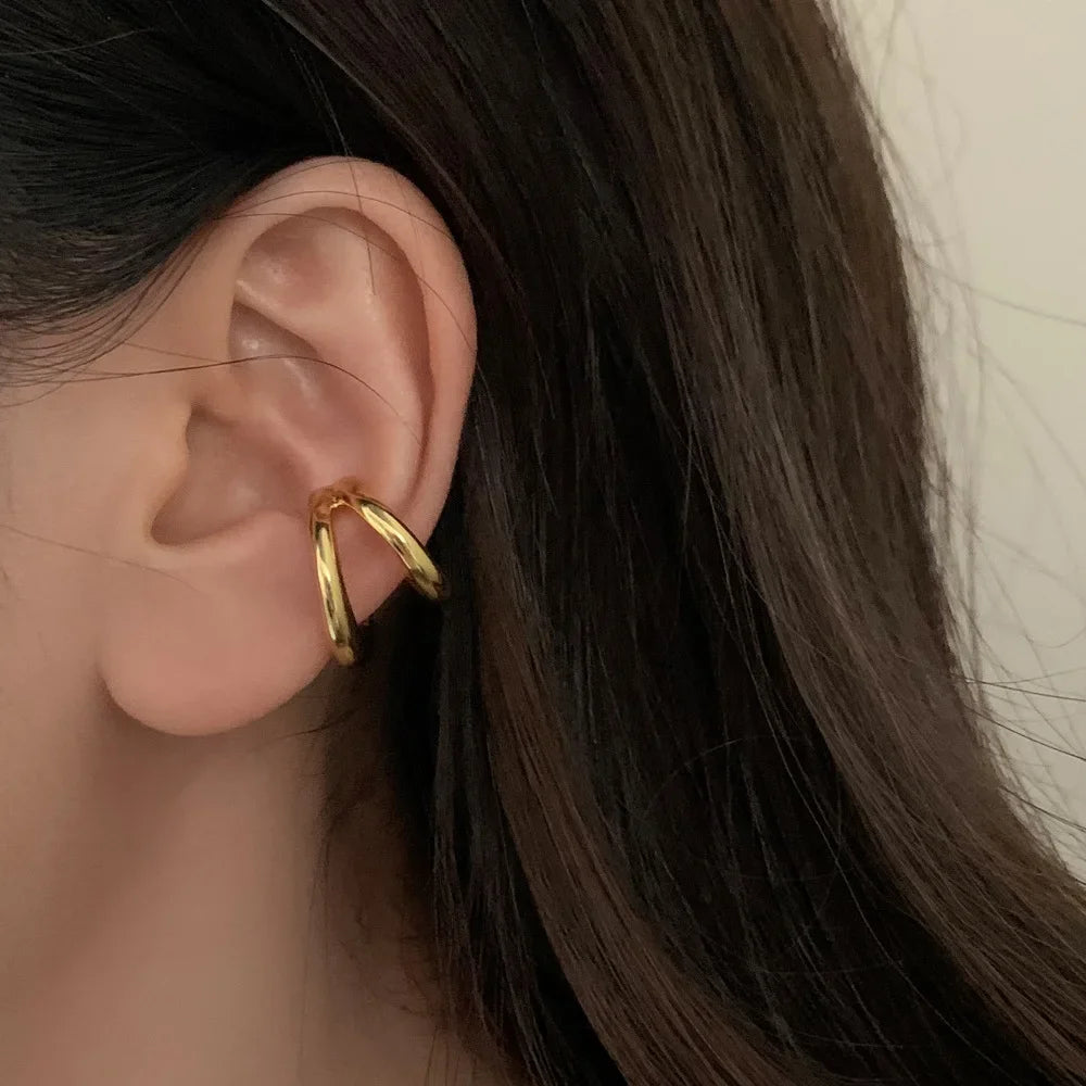 Sterling Silver Double Layered Earrings -