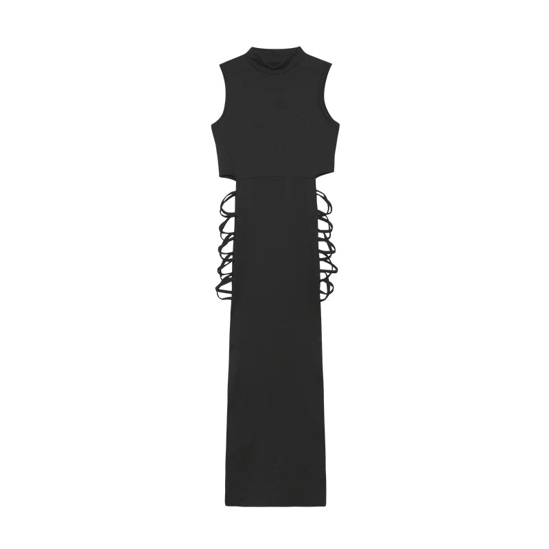 Criss Cross Cut Out Sleeveless Dress -
