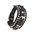 Black Round Square Gothic Spike Bracelet -