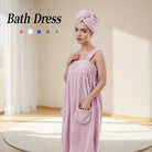Women Wearable Bath Towel Wearable Towels Coral Fleece Women's Bath Skirt Absorbent Bath Skirt Shower Sauna Wear Towel -