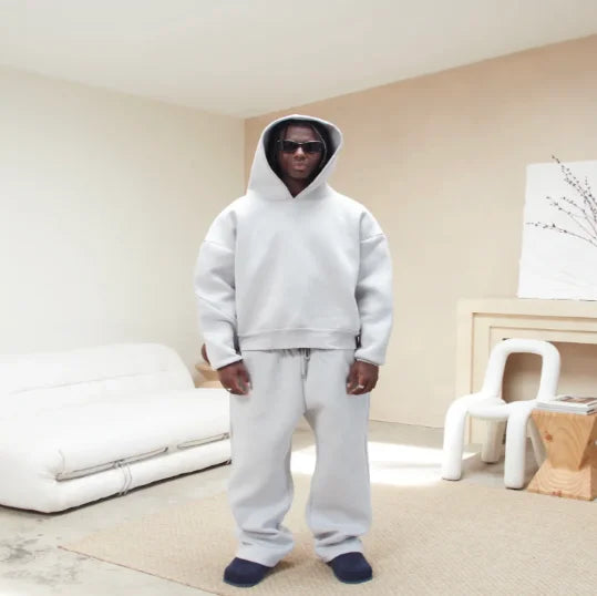 Stay comfy and stylish from head to toe with this men's sweat suit set! -