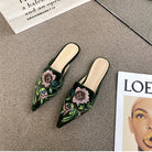 Women Luxury Fashion Elegant Pointed Toe Slides -