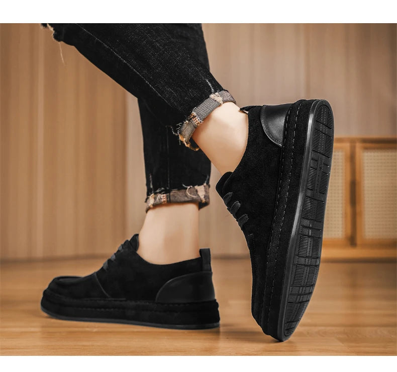 Men's Shoes Are Fashionable Brown Casual Shoes Made of Durable Suede Material Comfortable Walking Shoes Suitable for Daily Wear -