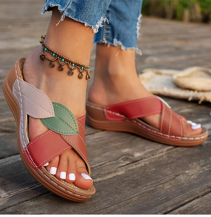 Women's Sandals 2025 Summer Shoes Woman Mix Color Heels Sandals Summer Women Slippers Elegant Heeled Footwear Chaussures Femme -