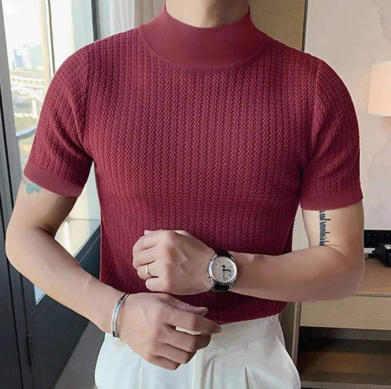 casual simple knitted base T-shirt -