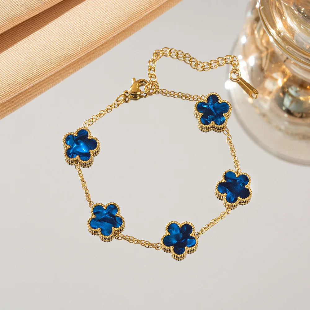Lucky Five-Petal Flower Bracelet -