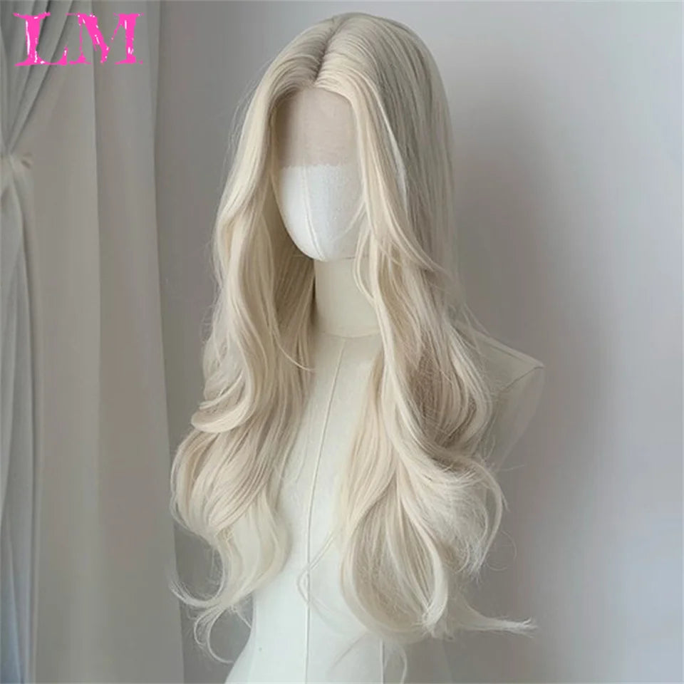 Elevate your style with this 38-inch long ombre brown, red, and blonde highlight straight lace front wig. Perfect for a chic and trendy look, this wig offers versatility and glamour for various occasions. -