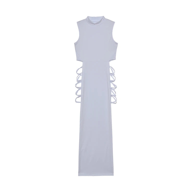 Criss Cross Cut Out Sleeveless Dress -