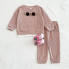 Dress your little one in comfort with this new baby clothes set—featuring a loose waffle cotton tracksuit perfect for kids on the move 0-3 Years Old -