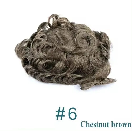 Achieve a seamless look with this natural hairline lace front male wig—ash blonde to brown shades, breathable 100% human hair, featuring lace & PU cap for a comfortable, realistic fit! -