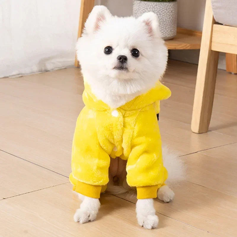 Keep your furry companions warm in the colder months with these thickened soft fleece dog and cat jumpsuits—perfect for cozy and stylish pet attire! -