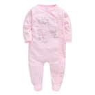 Keep your baby girl cozy this autumn with long a sleeve romper—featuring a cute rabbit design and soft cotton fabric, perfect for ages 0-12 months! -