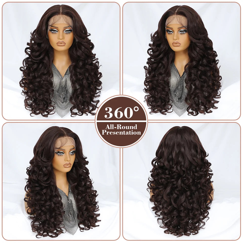 Achieve a stunning look with this Latisha curly 13x6 lace frontal wig. Featuring pre-plucked hairline and baby hair, this wig offers a natural and stylish appearance for a flawless finish. -