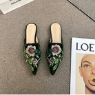 Women Luxury Fashion Elegant Pointed Toe Slides -