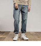Classic Washed Blue Denim Jeans for Men -